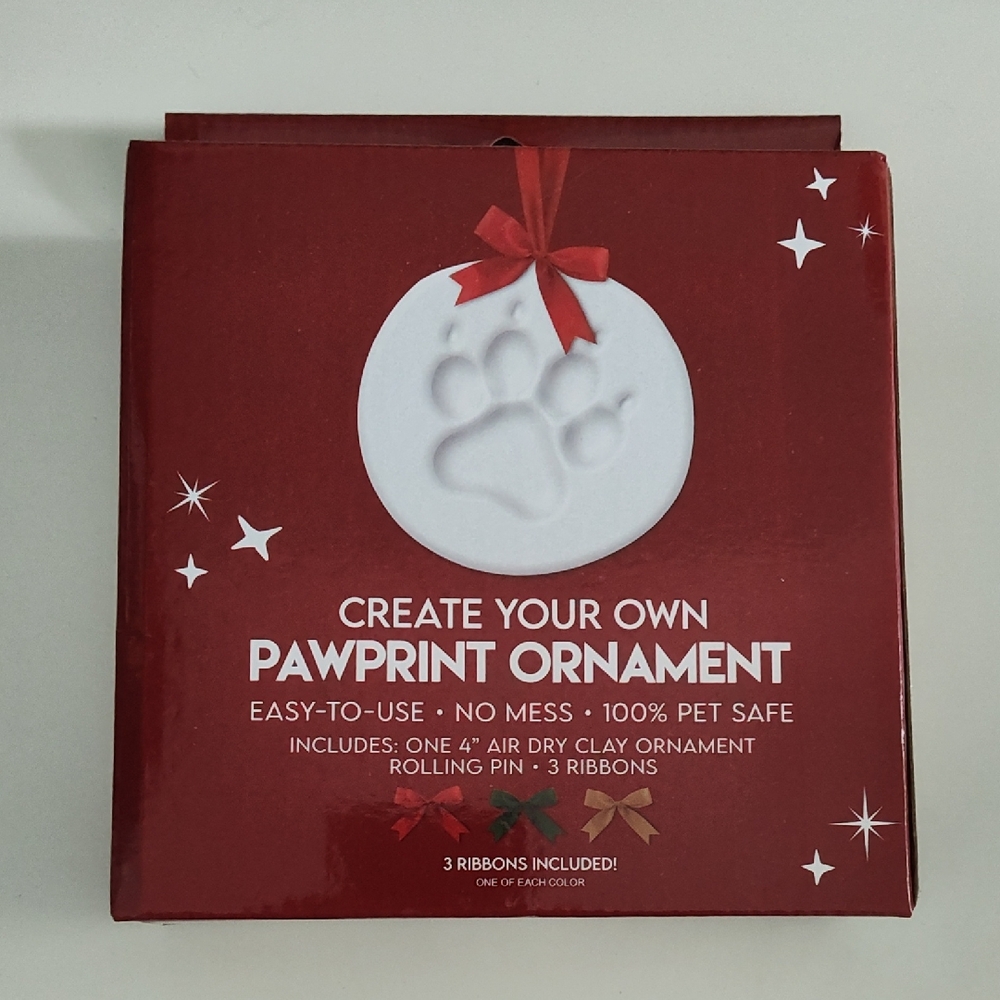 Create Your Own Pawprint Ornament Kit - Red